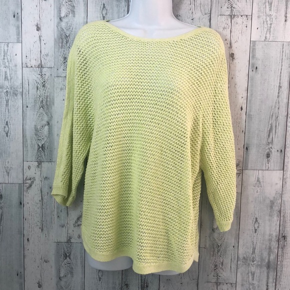 J.Jill Open Knit Curved Hem Loose Knit Sweater Medium - Picture 1 of 10